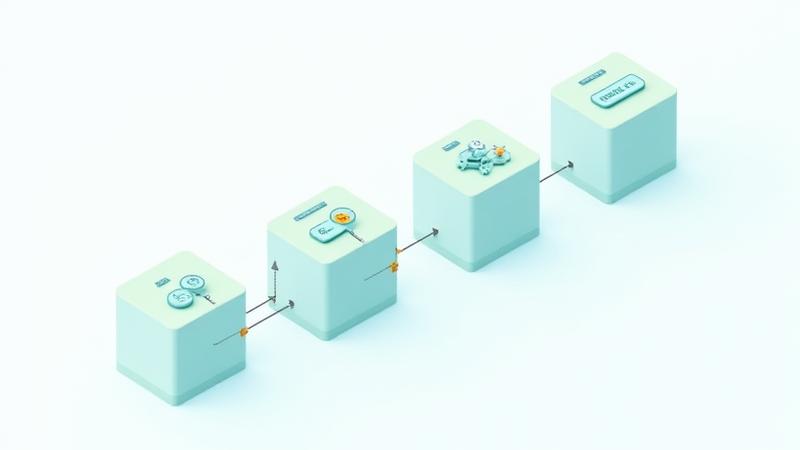 Ein klares Diagramm, das den schrittweisen Ansatz von CALYPTO CONTENT LTD für AI-Projekte darstellt, von der Bedarfsanalyse bis zur Implementierung.