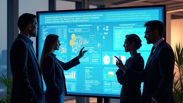 Menschen interagieren mit Technologie